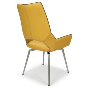 Yellow leather swivel chair